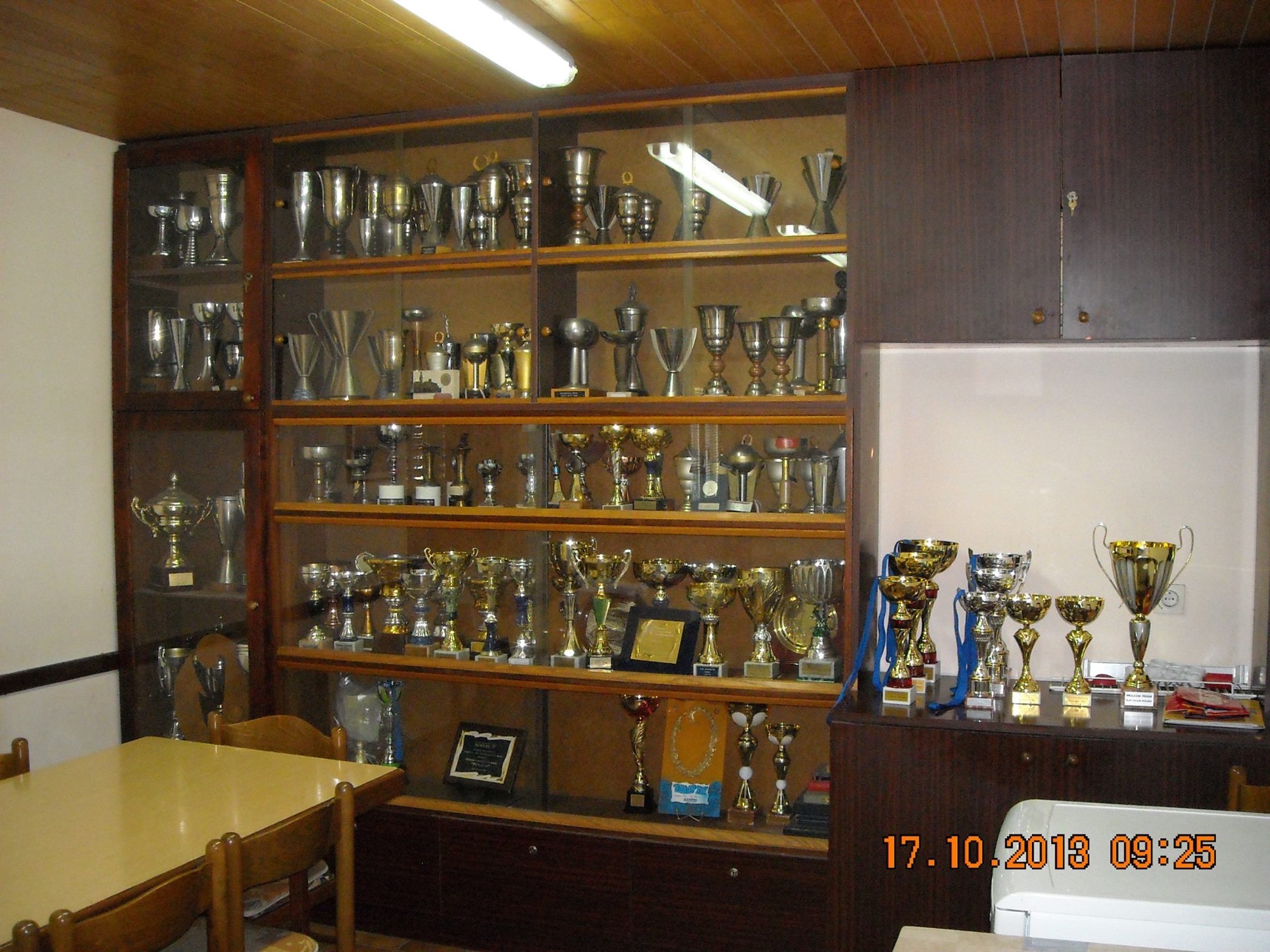 Vitrina s peharima Društva